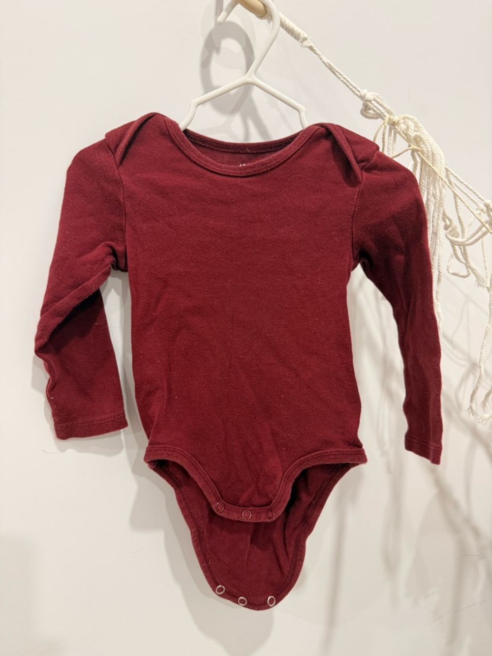 H&M Long-Sleeve Burgundy Baby Bodysuit